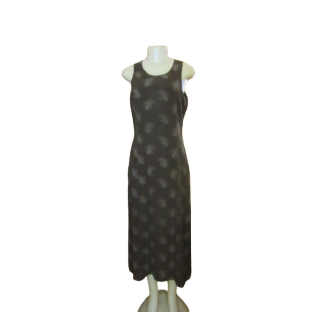 Vintage Y2K Ballinger Gold Brown Sleeveless Silk Midi Dress Size M